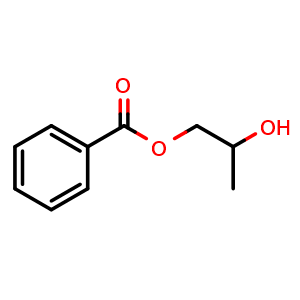 Chemical structure of 2-hydroxypropyl benzoate , CAS 37086-84-3, AChemBlock X205775