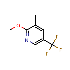 Chemical structure of 2-Methoxy-3-methyl-5-(trifluoromethyl)pyridine , CAS 124432-64-0, AChemBlock X205795