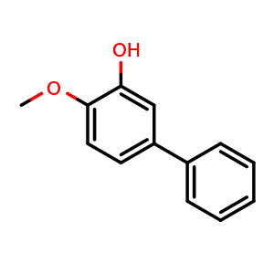 Chemical structure of 2-methoxy-5-phenylphenol , CAS 37055-80-4, AChemBlock X205802