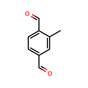Chemical structure of 2-methyl-1,4-benzenedicarbaldehyde , CAS 27587-17-3, AChemBlock X205813