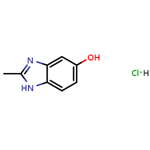 Chemical structure of 2-methyl-1H-benzo[d]imidazol-5-ol hydrochloride , CAS 92335-78-9, AChemBlock X205814