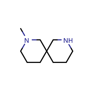 Chemical structure of 2-methyl-2,8-diazaspiro[5.5]undecane , CAS 845290-58-6, AChemBlock X205818