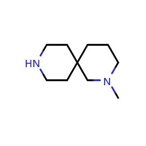 Chemical structure of 2-methyl-2,9-diazaspiro[5.5]undecane , CAS 933714-00-2, AChemBlock X205819