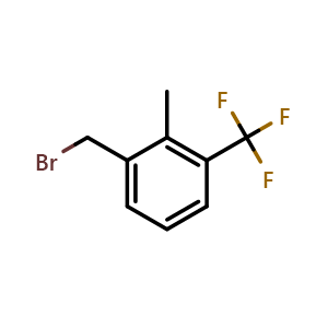 Chemical structure of 2-methyl-3-(trifluoromethyl)benzyl bromide , CAS 261952-16-3, AChemBlock X205823