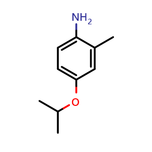 Chemical structure of 2-methyl-4-(propan-2-yloxy)aniline , CAS 676366-02-2, AChemBlock X205830