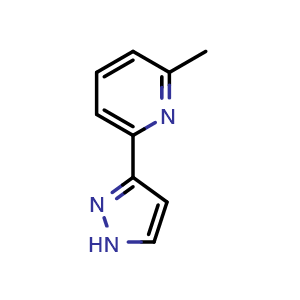 Chemical structure of 2-methyl-6-(1H-Pyrazol-3-Yl)Pyridine , CAS 203569-23-7, AChemBlock X205840