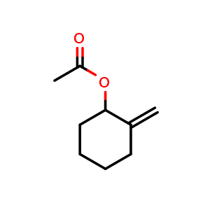 Chemical structure of 2-methylenecyclohexyl acetate , CAS 53723-50-5, AChemBlock X205848