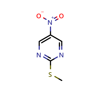 Chemical structure of 2-methylsulfanyl-5-nitro-pyrimidine , CAS 14001-70-8, AChemBlock X205857