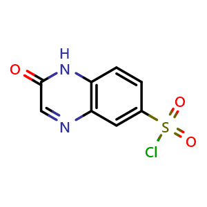 Chemical structure of 2-oxo-1,2-dihydroquinoxaline-6-sulfonyl chloride , CAS 196962-62-6, AChemBlock X205867