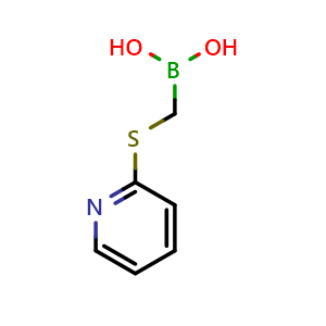 Chemical structure of 2-pyridylsulfanylmethylboronic acid , CAS 1256346-00-5, AChemBlock X205882