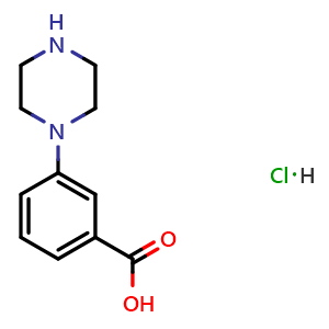 Chemical structure of 3-(1-Piperazinyl)benzoic acid hydrochloride , CAS 1998216-00-4, AChemBlock X205901