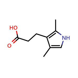 Chemical structure of 3-(2,4-Dimethyl-1H-pyrrol-3-yl)propanoic acid , CAS 54474-50-9, AChemBlock X205905