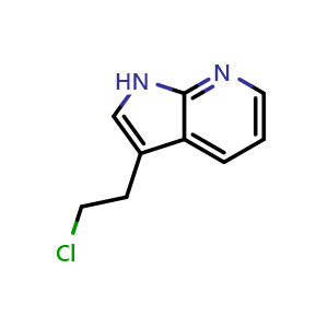 Chemical structure of 3-(2-chloroethyl)-1H-pyrrolo[2,3-b]pyridine , CAS 90929-74-1, AChemBlock X205909