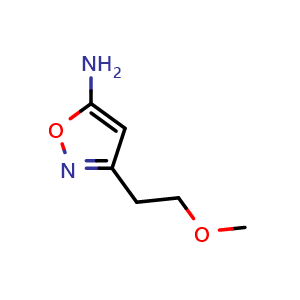 Chemical structure of 3-(2-methoxyethyl)isoxazol-5-amine , CAS 1152534-36-5, AChemBlock X205913