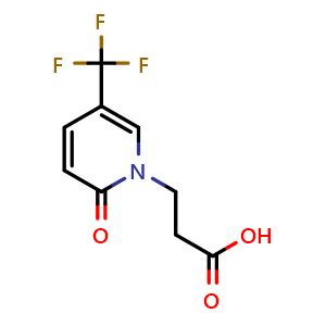 Chemical structure of 3-(2-oxo-5-(trifluoromethyl)pyridin-1(2H)-yl)propanoic acid , CAS 175277-72-2, AChemBlock X205918