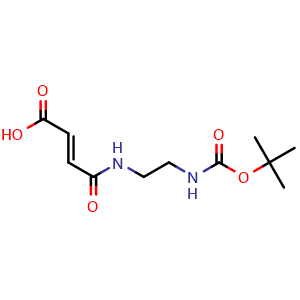 Chemical structure of 3-(2-Tert-Butoxycarbonylamino-Ethylcarbamoyl)-Acrylic acid , CAS 215654-55-0, AChemBlock X205921