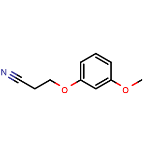 Chemical structure of 3-(3-methoxyphenoxy)Propanenitrile , CAS 6279-84-1, AChemBlock X205931