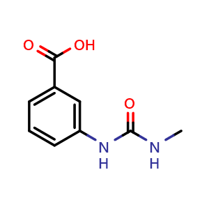 Chemical structure of 3-(3-methylureido)benzoic acid , CAS 501646-90-8, AChemBlock X205932
