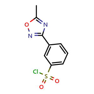 Chemical structure of 3-(5-methyl-1,2,4-oxadiazol-3-yl)benzenesulfonyl chloride , CAS 10185-62-3, AChemBlock X205953