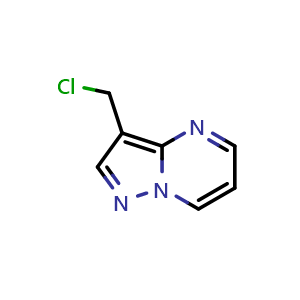 Chemical structure of 3-(chloromethyl)pyrazolo[1,5-a]pyrimidine , CAS 1824080-82-1, AChemBlock X205972