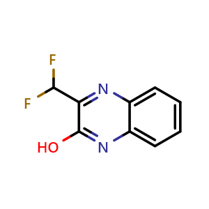 Chemical structure of 3-(difluoromethyl)quinoxalin-2-ol , CAS 2146142-22-3, AChemBlock X205977