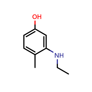 Chemical structure of 3-(Ethylamino)-4-methylphenol , CAS 120-37-6, AChemBlock X205980