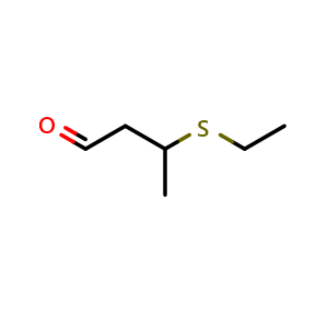 Chemical structure of 3-(Ethylthio)butanal , CAS 27205-24-9, AChemBlock X205981