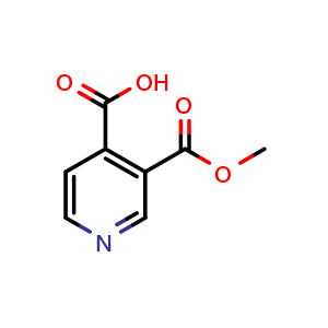 Chemical structure of 3-(methoxycarbonyl)pyridine-4-carboxylic acid , CAS 24202-79-7, AChemBlock X205987