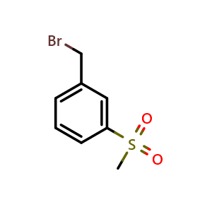 Chemical structure of 3-(methylsulfonyl)benzyl Bromide , CAS 82657-76-9, AChemBlock X205990