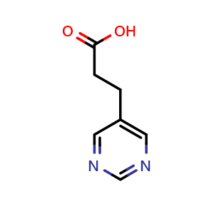 Chemical structure of 3-(Pyrimidin-5-Yl)Propanoic acid , CAS 933682-83-8, AChemBlock X205999