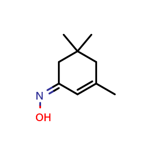 Chemical structure of 3,5,5-Trimethyl-2-cyclohexenone Oxime , CAS 2157-58-6, AChemBlock X206038