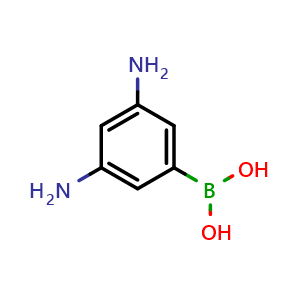 Chemical structure of 3,5-Diaminophenylboronic acid , CAS 89641-16-7, AChemBlock X206040