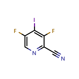 Chemical structure of 3,5-difluoro-4-iodopicolinonitrile , CAS 1350648-40-6, AChemBlock X206050