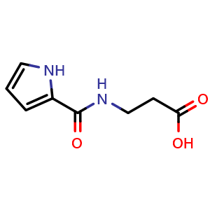 Chemical structure of 3-[(1H-Pyrrole-2-Carbonyl)-Amino]Propionic acid , CAS 129053-84-5, AChemBlock X206067