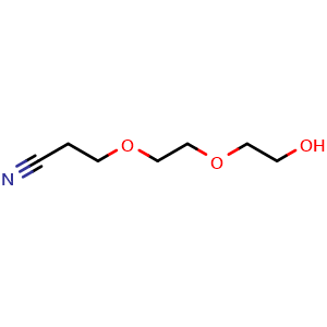 Chemical structure of 3-[2-(2-hydroxyethoxy)ethoxy]propanenitrile , CAS 10143-54-1, AChemBlock X206071