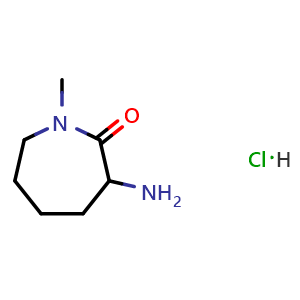 Chemical structure of 3-amino-1-methyl-azepan-2-one hydrochloride , CAS 2197418-37-2, AChemBlock X206085
