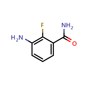 Chemical structure of 3-Amino-2-fluorobenzamide , CAS 1369948-83-3, AChemBlock X206089