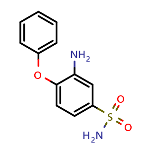 Chemical structure of 3-amino-4-phenoxybenzenesulfonamide , CAS 104272-77-7, AChemBlock X206096