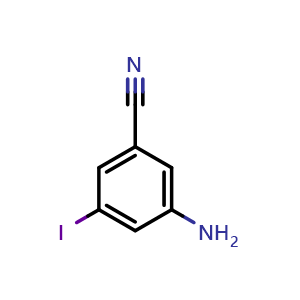 Chemical structure of 3-Amino-5-iodobenzonitrile , CAS 49674-31-9, AChemBlock X206102