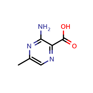 Chemical structure of 3-Amino-5-methylpyrazine-2-carboxylic acid , CAS 6761-50-8, AChemBlock X206104