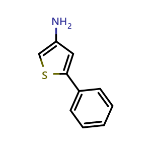 Chemical structure of 3-Amino-5-phenylthiophene , CAS 75782-81-9, AChemBlock X206105