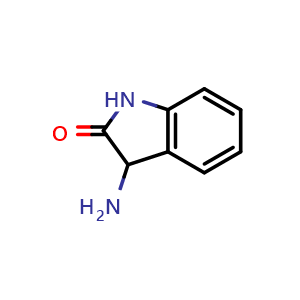 Chemical structure of 3-aminoindolin-2-one , CAS 117069-75-7, AChemBlock X206110