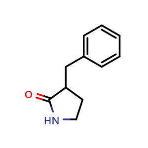 Chemical structure of 3-benzylpyrrolidin-2-one , CAS 81976-70-7, AChemBlock X206124