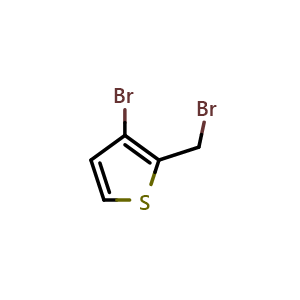 Chemical structure of 3-bromo-2-(bromomethyl)thiophene , CAS 91036-44-1, AChemBlock X206131