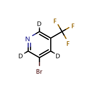 Chemical structure of 3-bromo-2,4,6-trideuterio-5-(trifluoromethyl)pyridine , CAS 1643577-15-4, AChemBlock X206133