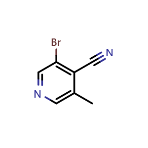 Chemical structure of 3-bromo-5-methyl-pyridine-4-carbonitrile , CAS 51454-50-3, AChemBlock X206163