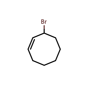Chemical structure of 3-bromocyclooct-1-ene , CAS 7422-06-2, AChemBlock X206178