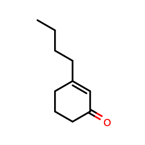 Chemical structure of 3-Butylcyclohex-2-en-1-one , CAS 6301-49-1, AChemBlock X206190