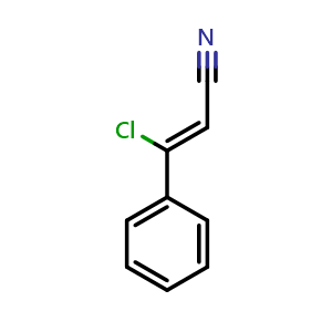 Chemical structure of 3-Chloro-3-phenylacrylonitrile , CAS 78583-84-3, AChemBlock X206202