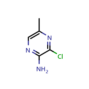 Chemical structure of 3-chloro-5-methyl-pyrazin-2-amine , CAS 89182-14-9, AChemBlock X206213